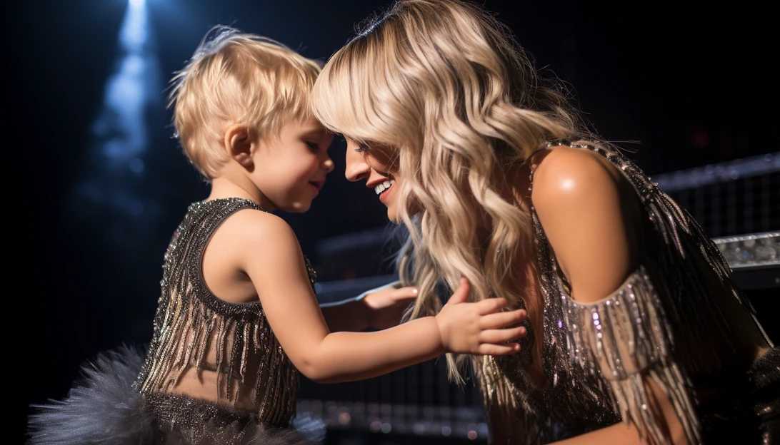 Carrie Underwood sharing an intimate moment with a young fan after her electrifying show, making memories that last a lifetime. (Taken with Sony Alpha a7 III)