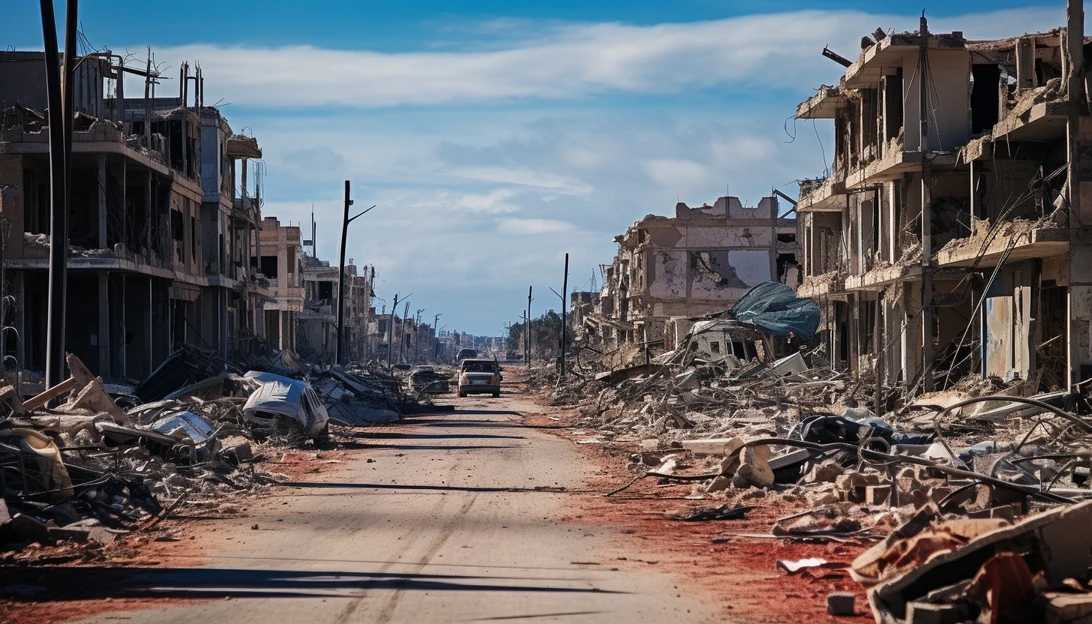 Destroyed houses and infrastructure in Derna, Libya, taken with a Nikon D850 camera.