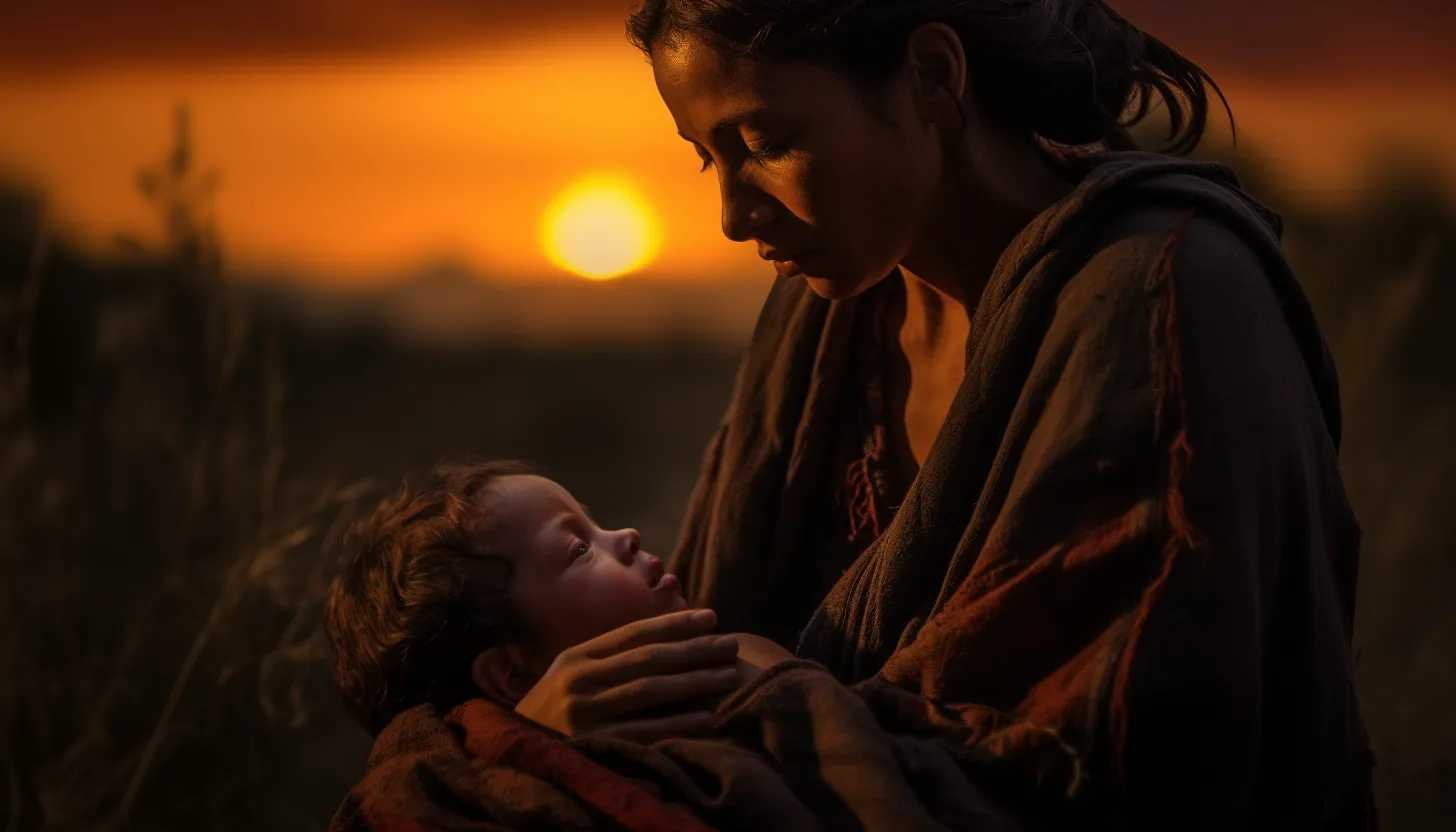 A sorrowful mother clenching a photo of her child, the disheartenment evident in her eyes. Catch this picture at sunset for the added warmth and emotional depth it will lend to this chilling narrative. (Taken with Nikon D850)
