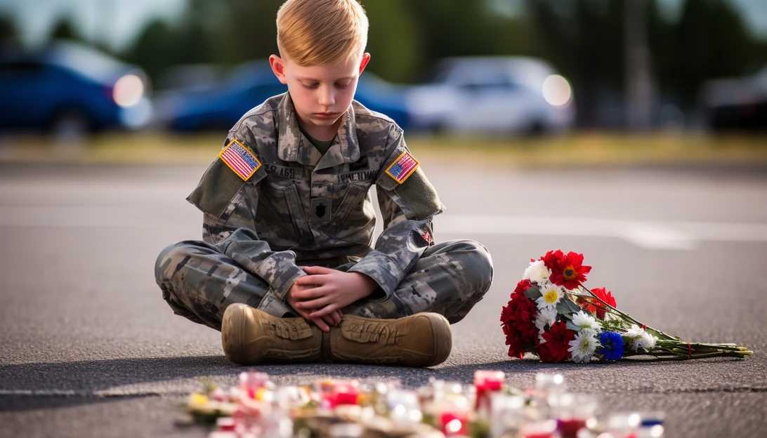 A solemn moment of reflection as a child's toy soldier stands in front of the McConnell Air Force Base sign, serving as a poignant reminder of the young life lost. (Taken with Nikon D850)