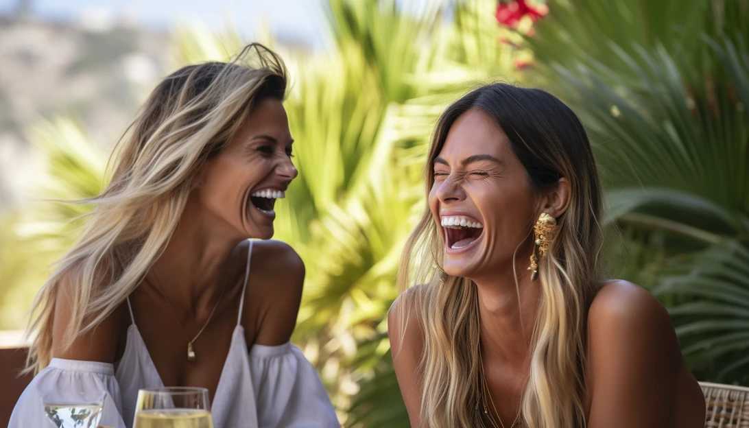 Renowned 'America's Got Talent' judge Heidi Klum enjoying a fun-filled day with her friend Sofia Vergara, captured in a candid moment. Taken with a Canon EOS R5.