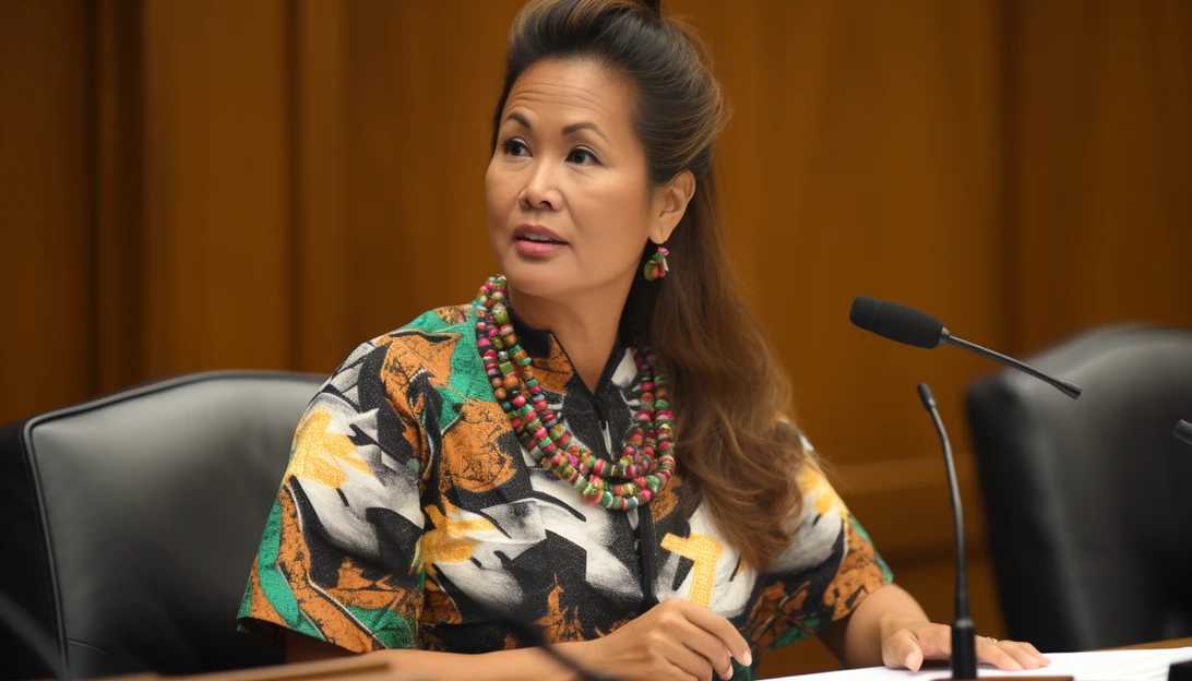 Shelee Kimura, the CEO of Hawaiian Electric, addressing the U.S. House Energy and Commerce Committee during the hearing, captured with a Canon EOS R5.