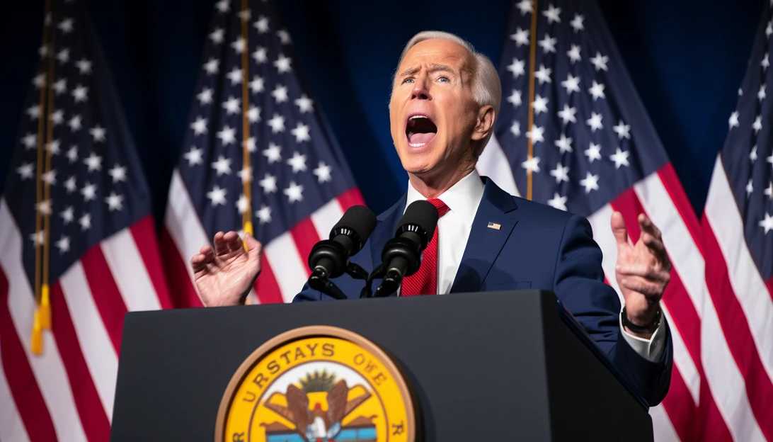 An image of President Biden delivering his speech in Arizona, captured with a Canon EOS 5D Mark IV.