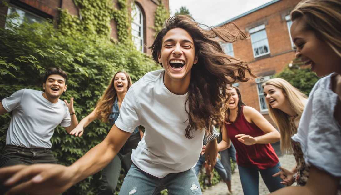 An image of a group of diverse young people engaging in a fun and alcohol-free activity, highlighting alternative ways to have fun without alcohol (Taken with Sony Alpha A7III).