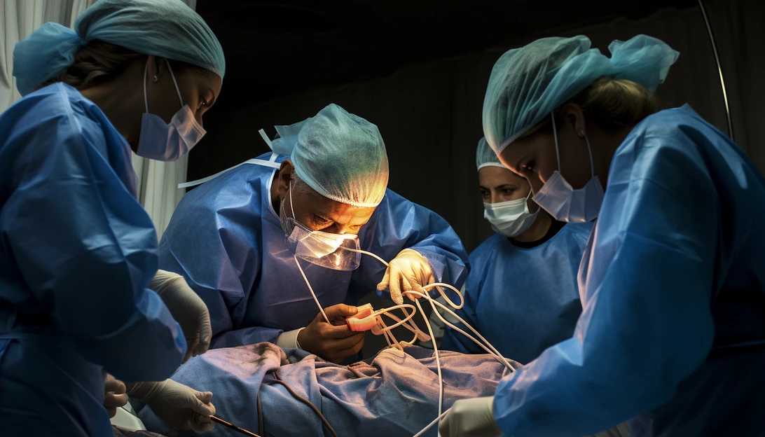 An endoscopy procedure being performed by medical professionals.