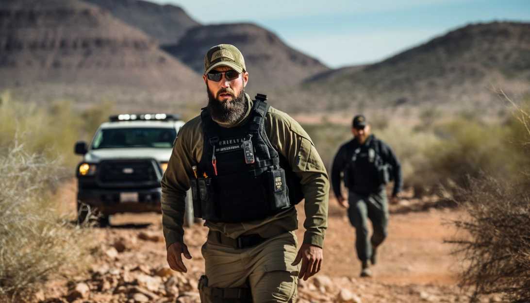 Border Patrol agents conducting security checks near the border, captured with a Sony Alpha A9 II.