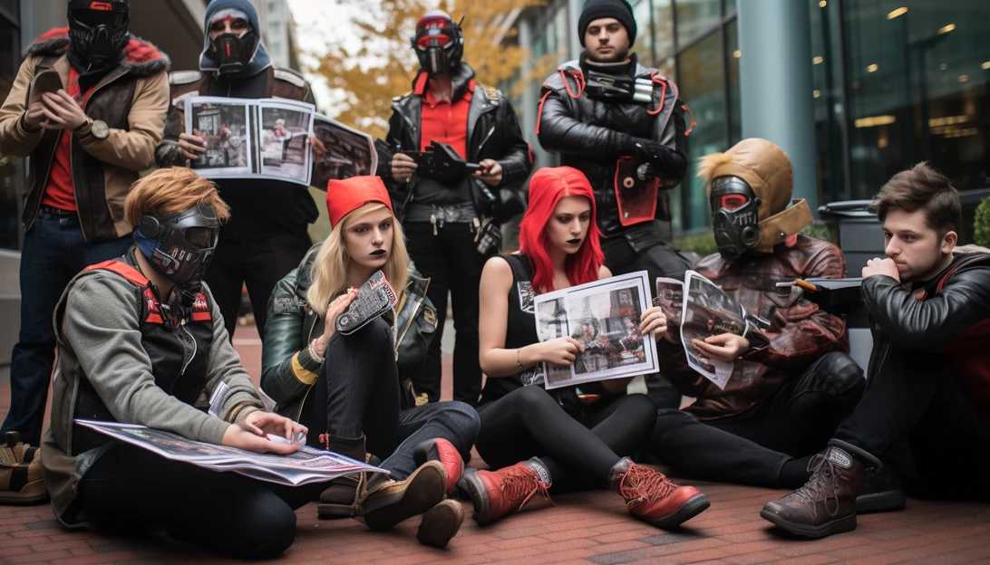 An image of a group of Washington Post employees protesting the job cuts, taken with a Canon EOS R6.
