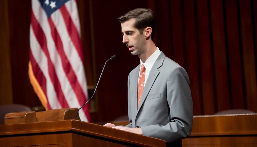 Senator Tom Cotton giving a passionate speech on countering terrorism, taken with a Canon EOS 5D Mark IV