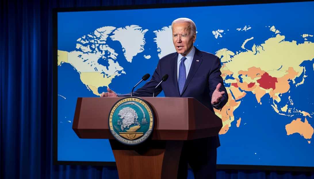 President Joe Biden addressing the nation on his foreign policy decisions regarding Iran, taken with a Nikon D850
