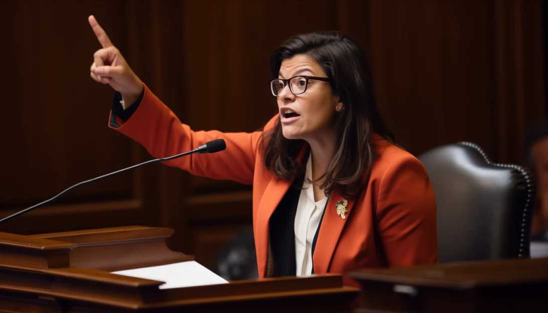 Rashida Tlaib delivering a passionate speech on the Israeli-Palestinian conflict and the importance of empathy.