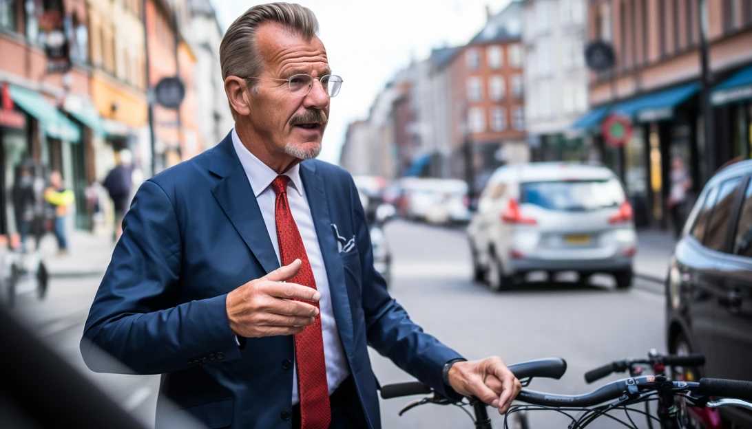 Lars Strömgren, the city council member for the Greens, discussing the plan to curb pollution and encourage the use of electric vehicles in Stockholm. Photo taken with a Canon EOS R.
