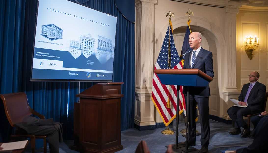 An image of President Biden speaking at a White House event showcasing Proterra's business, with Proterra executives beside him. [Taken with Nikon D850]