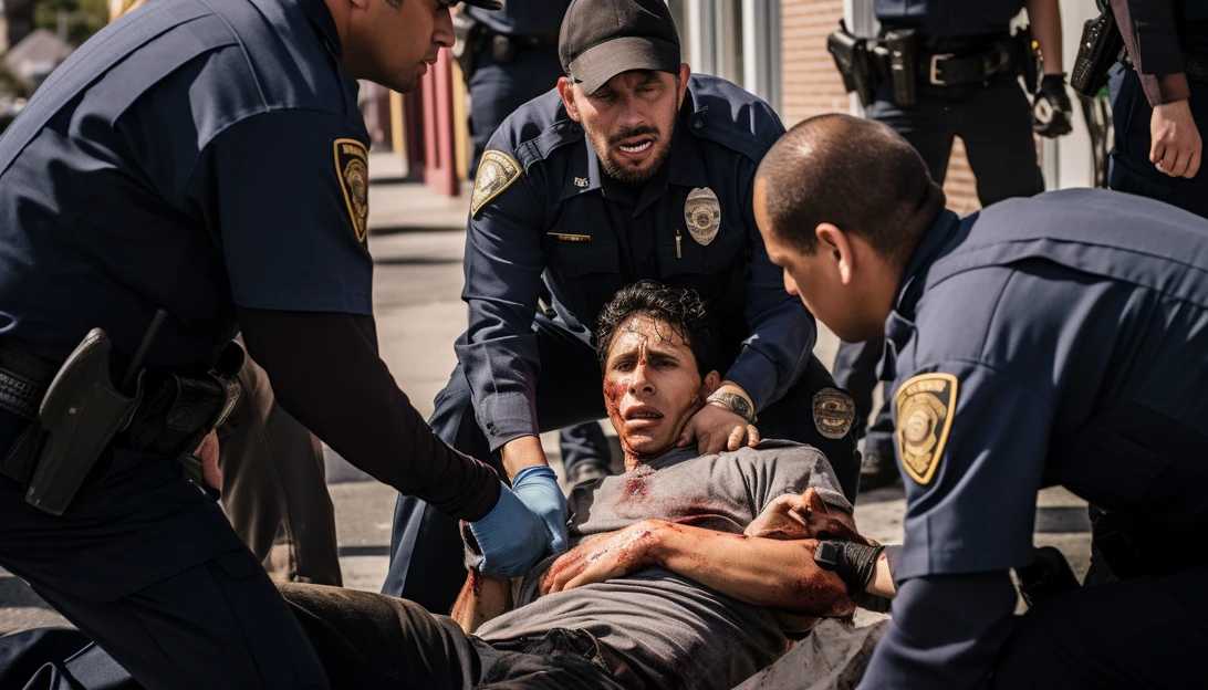 Law enforcement officers arresting the suspects involved in the fatal shooting of Lt. Resendez. (Taken with Sony Alpha a7 III)