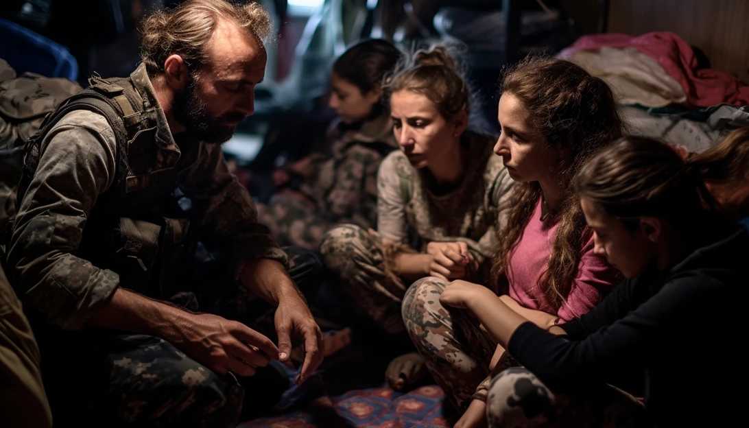 A Christian-Israeli family sitting together, praying for safety, as they make the difficult decision to evacuate amid escalating tensions. (Photo taken with Canon EOS R)