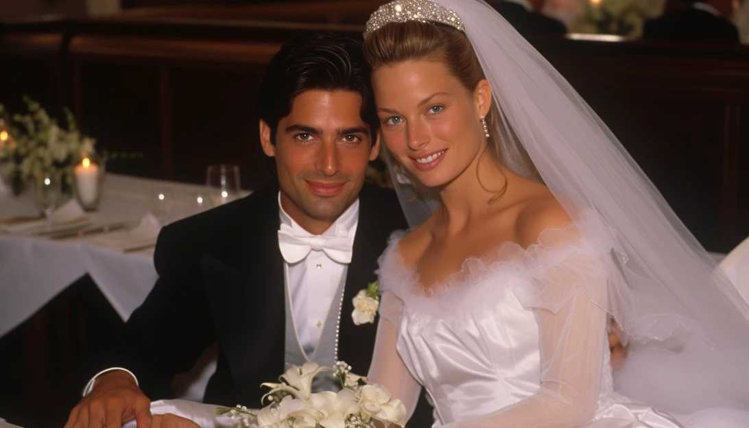 John Stamos and Rebecca Romijn at their wedding in September 1998, captured with a Canon EOS 5D Mark IV