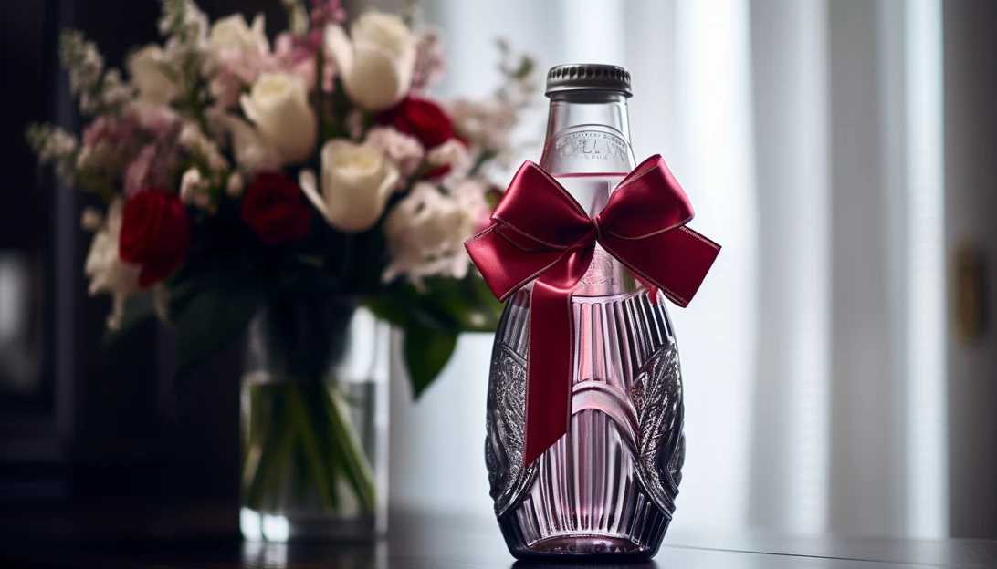 An image of the door decor shaped like a Diet Coke glass bottle with a bow, showcasing the mother's love for the drink, taken with a Canon EOS R5.