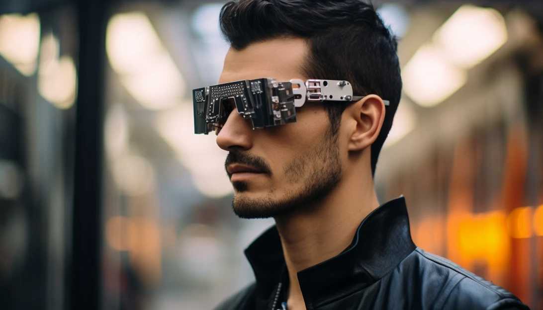A photo of a hacker wearing smart glasses, taken with a Meta camera.