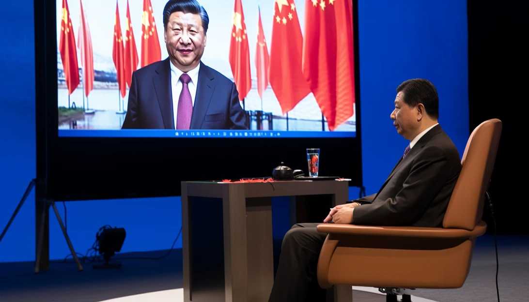 Chinese President Xi Jinping addressing the Global Trade in Services Summit of the 2023 China International Fair for Trade in Services via video in Beijing, taken with a Sony Alpha a7R IV