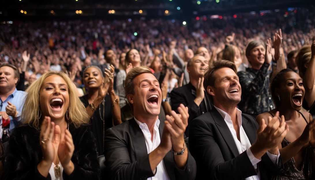 A star-studded crowd at the Rolling Stones concert, including celebrities like Daniel Craig, Mary-Kate Olsen, Chris Rock, and Jimmy Fallon, enjoying the incredible live performance. (Photo taken with Sony Alpha a7 III)