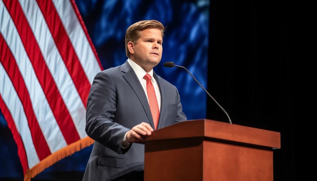 A photo of Senator JD Vance speaking on stage during CPAC (Conservative Political Action Conference) Texas 2022 conference at Hilton Anatole. (Taken with a Canon EOS 5D Mark IV)