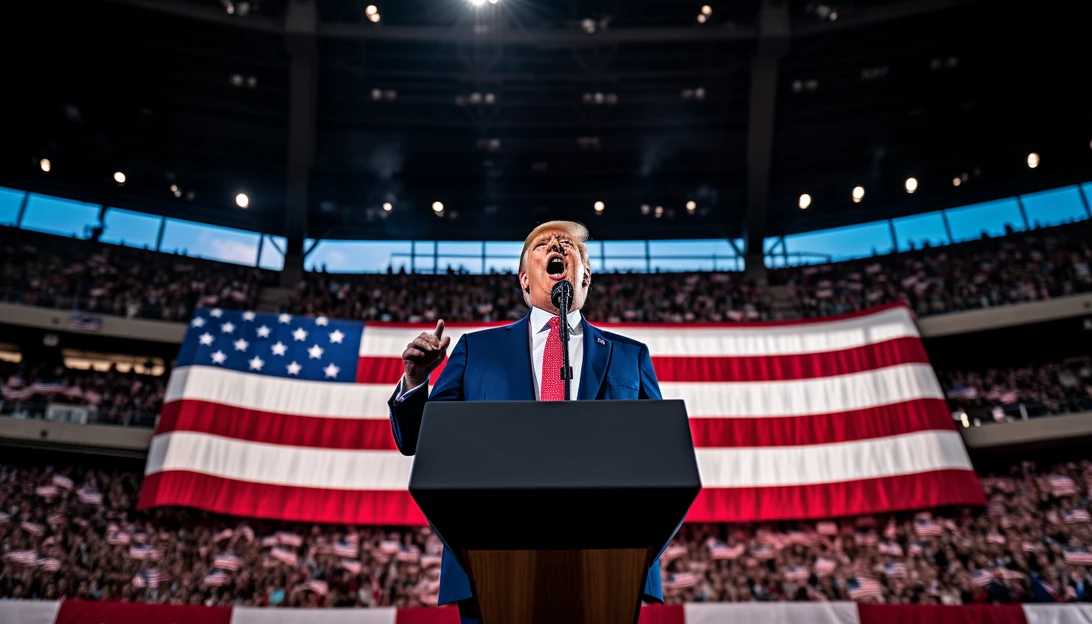 Former President Donald Trump addressing a rally, captured with a Canon EOS R5