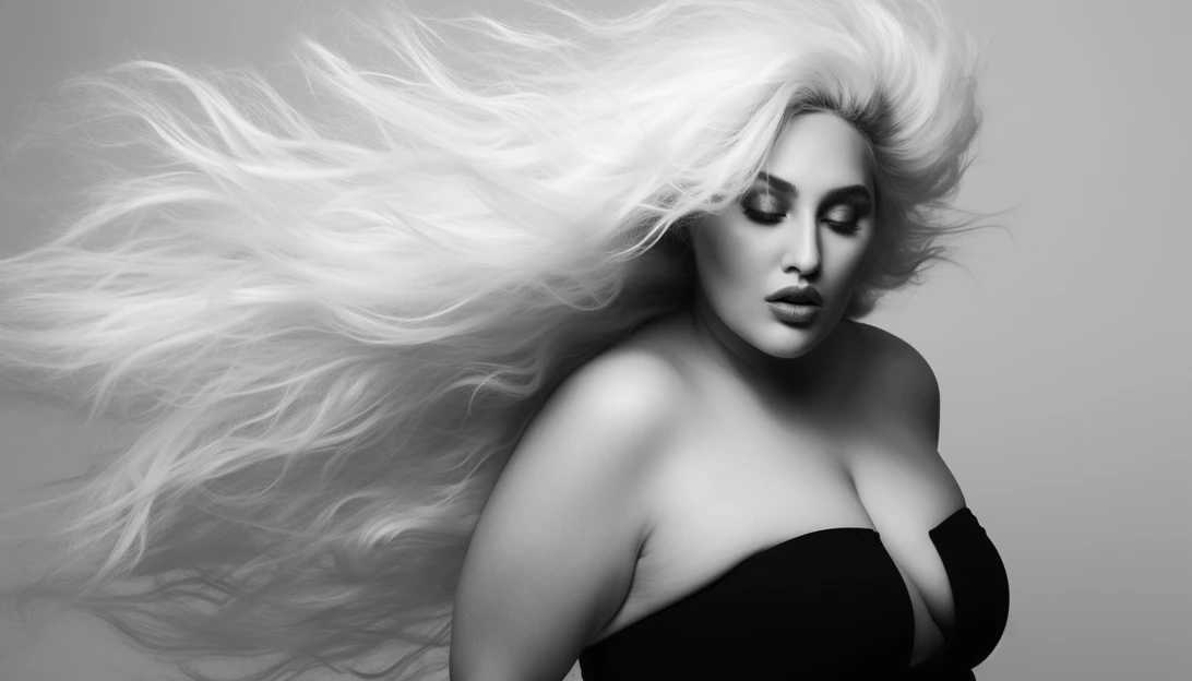 Hayley Hasselhoff in a body-positive photoshoot, embracing her curves and promoting self-acceptance, taken with a Canon EOS R.